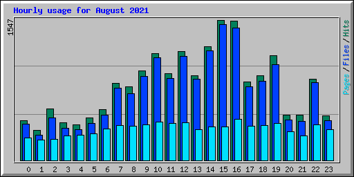 Hourly usage for August 2021