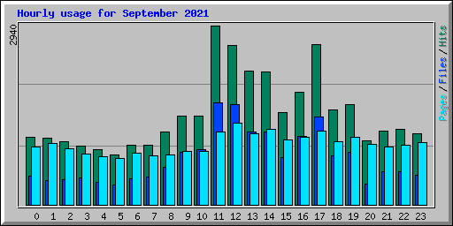 Hourly usage for September 2021